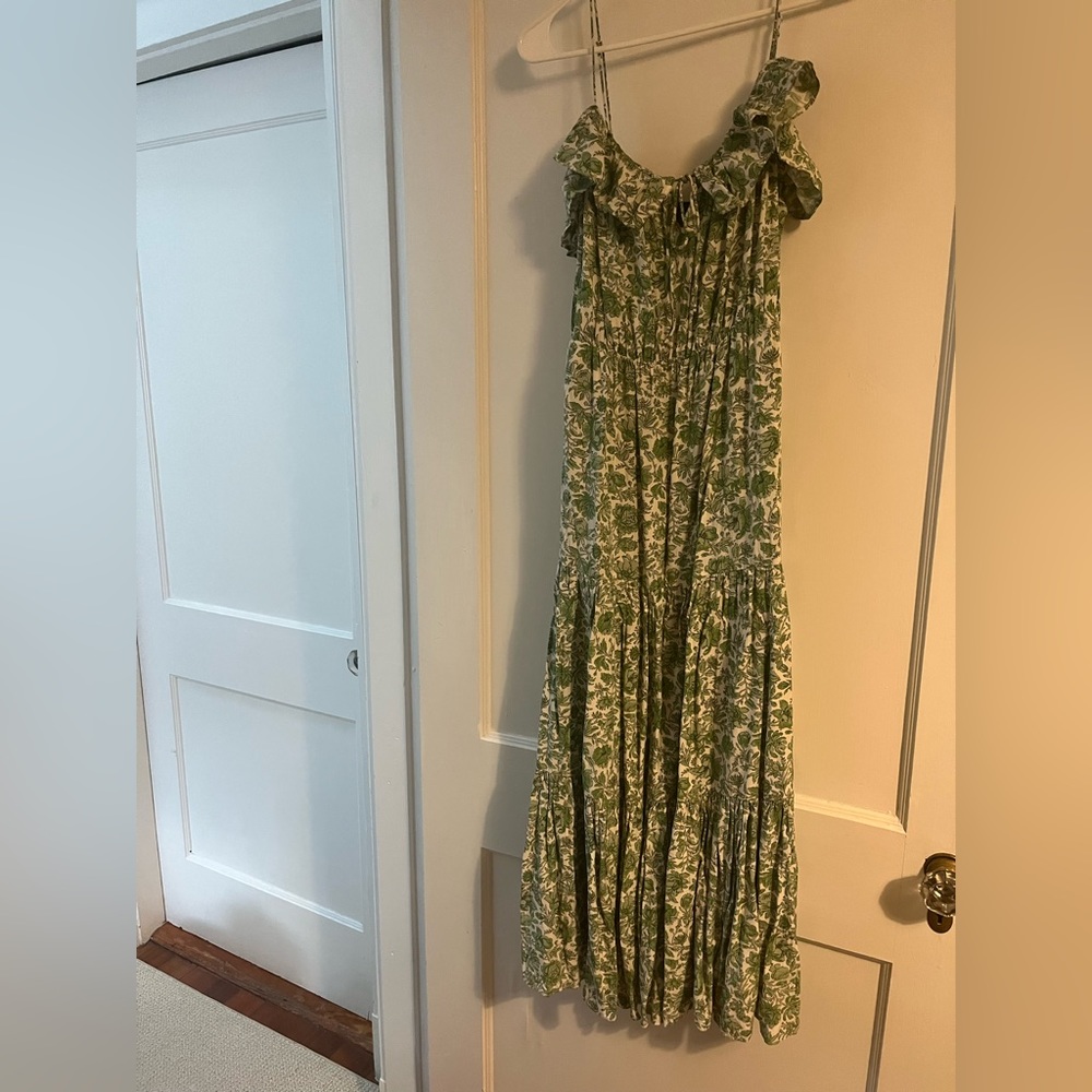 J. Crew green and white floral dress